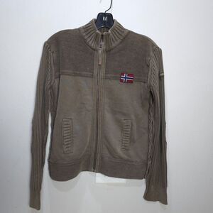 Napapijri Jacket Womens UK 12 Vintage Y2K Authentic Fleece Full Zip Cardigan